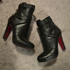 Black Leather Women's Heels